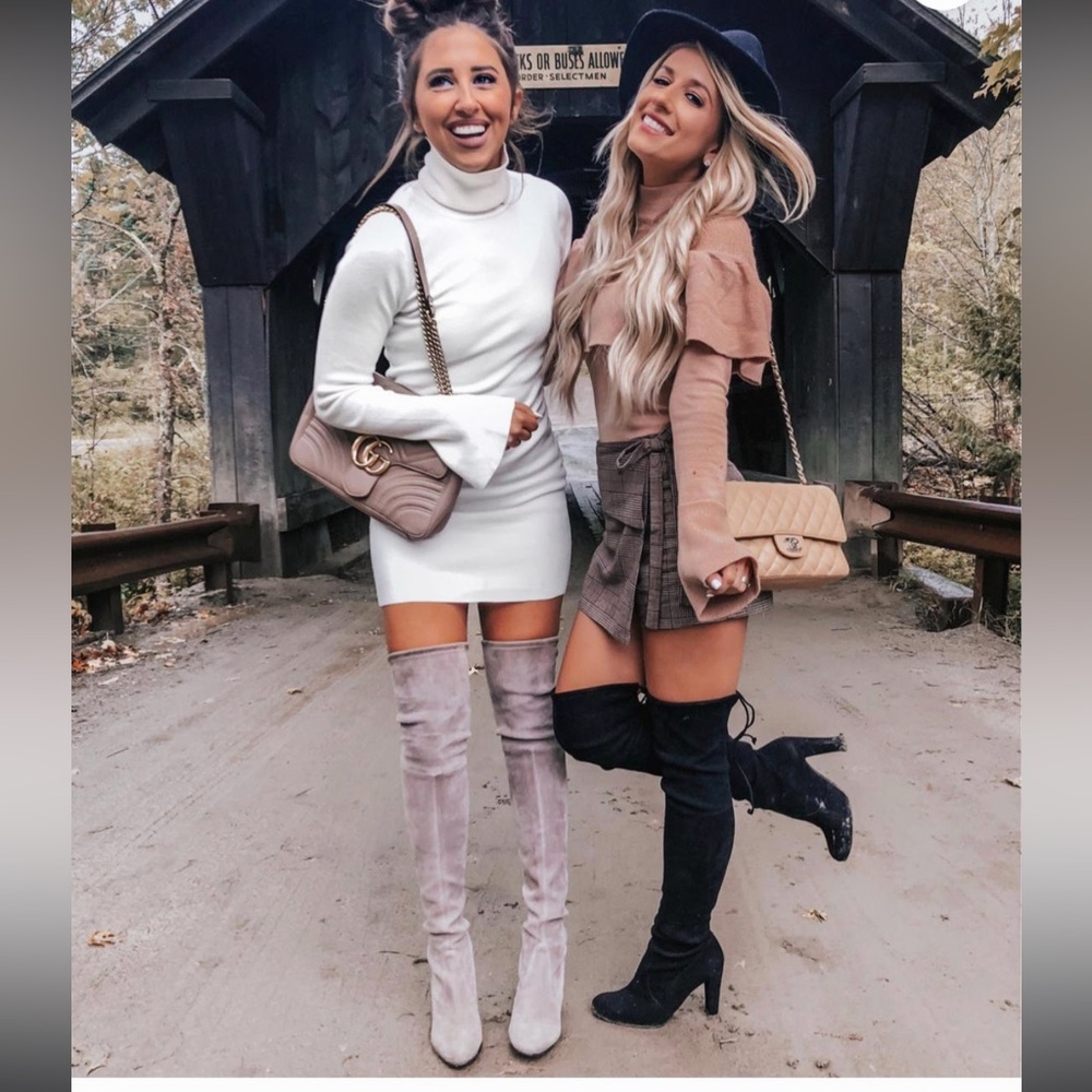 Ivanka Trump Black Over-the-Knee Block Heel Boots